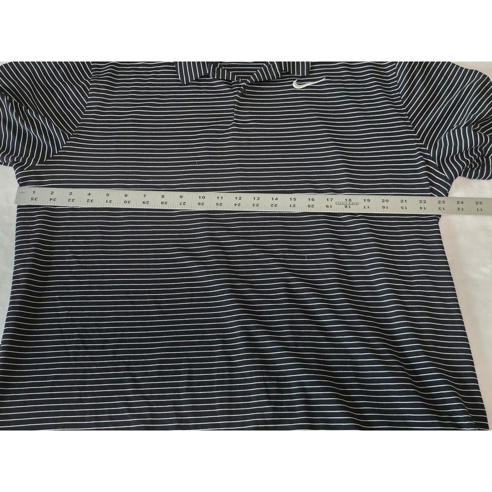 Nike Dri-FIT Golf Polo Shirt Mens XL Black White Striped AJ5482-010 Short Sleeve - Picture 4 of 7